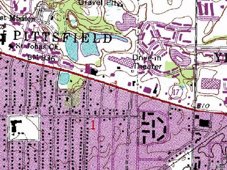 Ypsi-Ann Drive-In Theatre - Topo Map - Photo From Terraserver